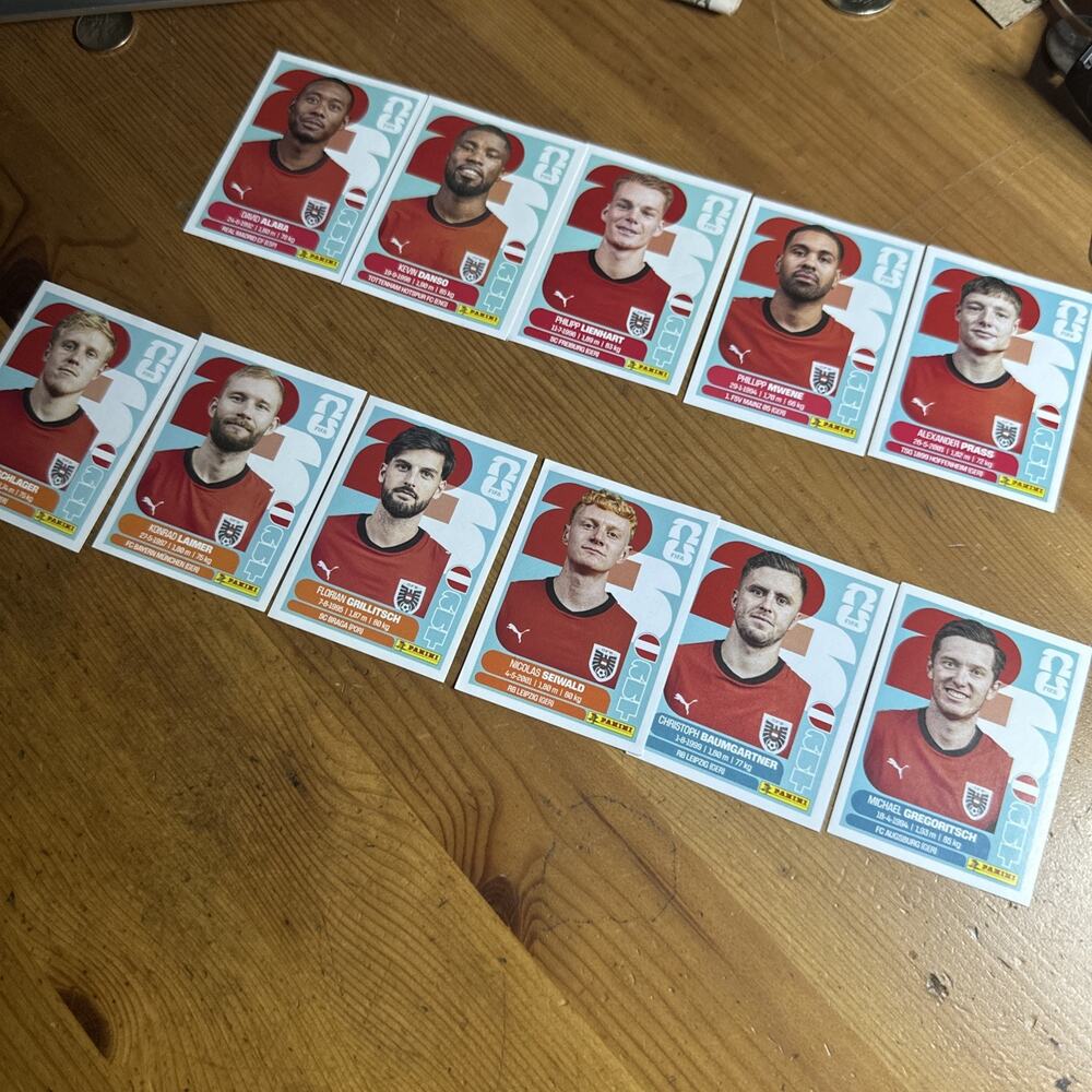2026 Panini FIFA World Cup Austria 11 Stickers Lot 4/5/6/8/9/10/12/14/15/18/19